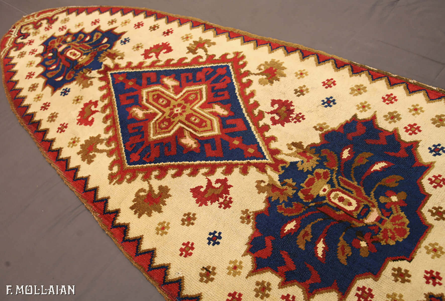 Tapis Turc Semi-Antique Ushak (Oushak) n°:82866682